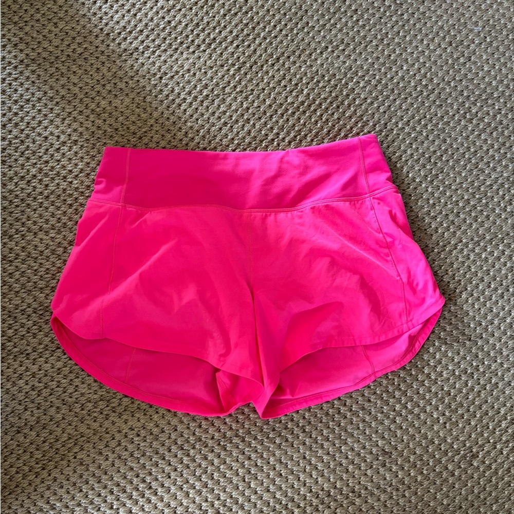 Women’s Lululemon Speed Short - Neon Pink Size 6